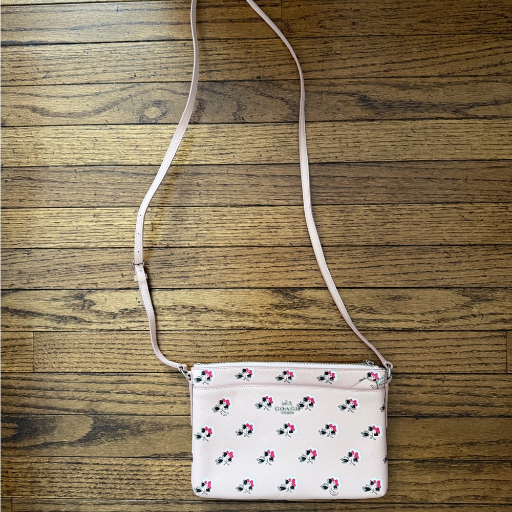 Coach Light Pink Floral Crossbody Bag